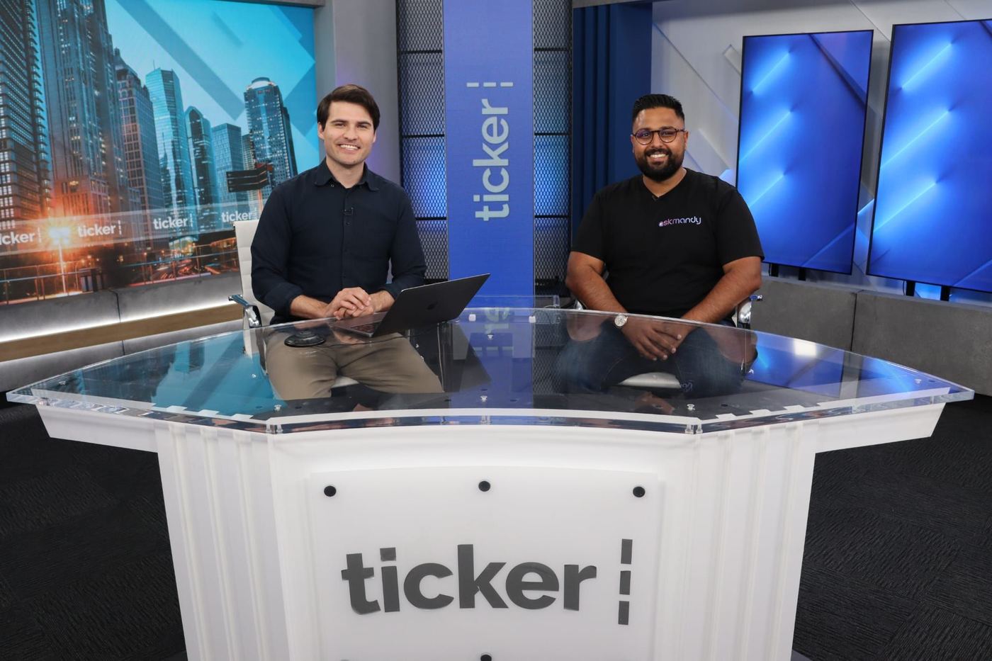Amar on the Ticker set with the host