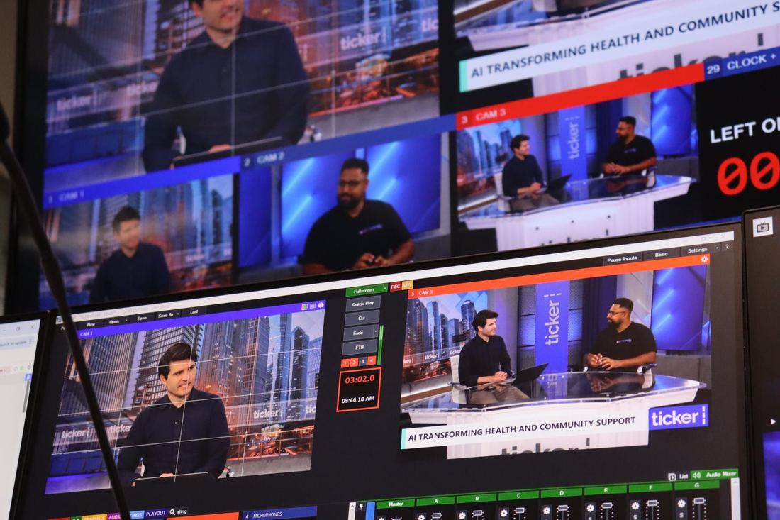 The Ticker control room during the interview